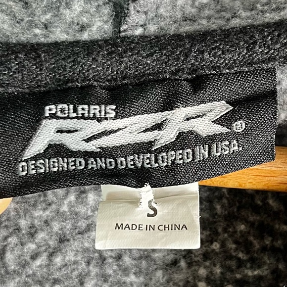 Polaris Womens Small S RZR Lightweight Hoodie Grey Fleece Pullover Hooded Jacket - Picture 8 of 16